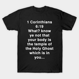 1 Corinthians 6:19  King James Version (KJV) Bible Verse Typography T-Shirt